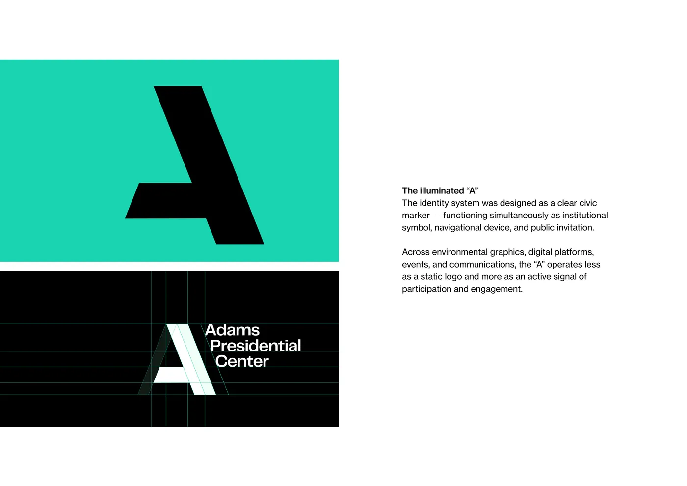 The illuminated “A”: an identity designed as a civic marker, institutional symbol, navigational device, and public invitation