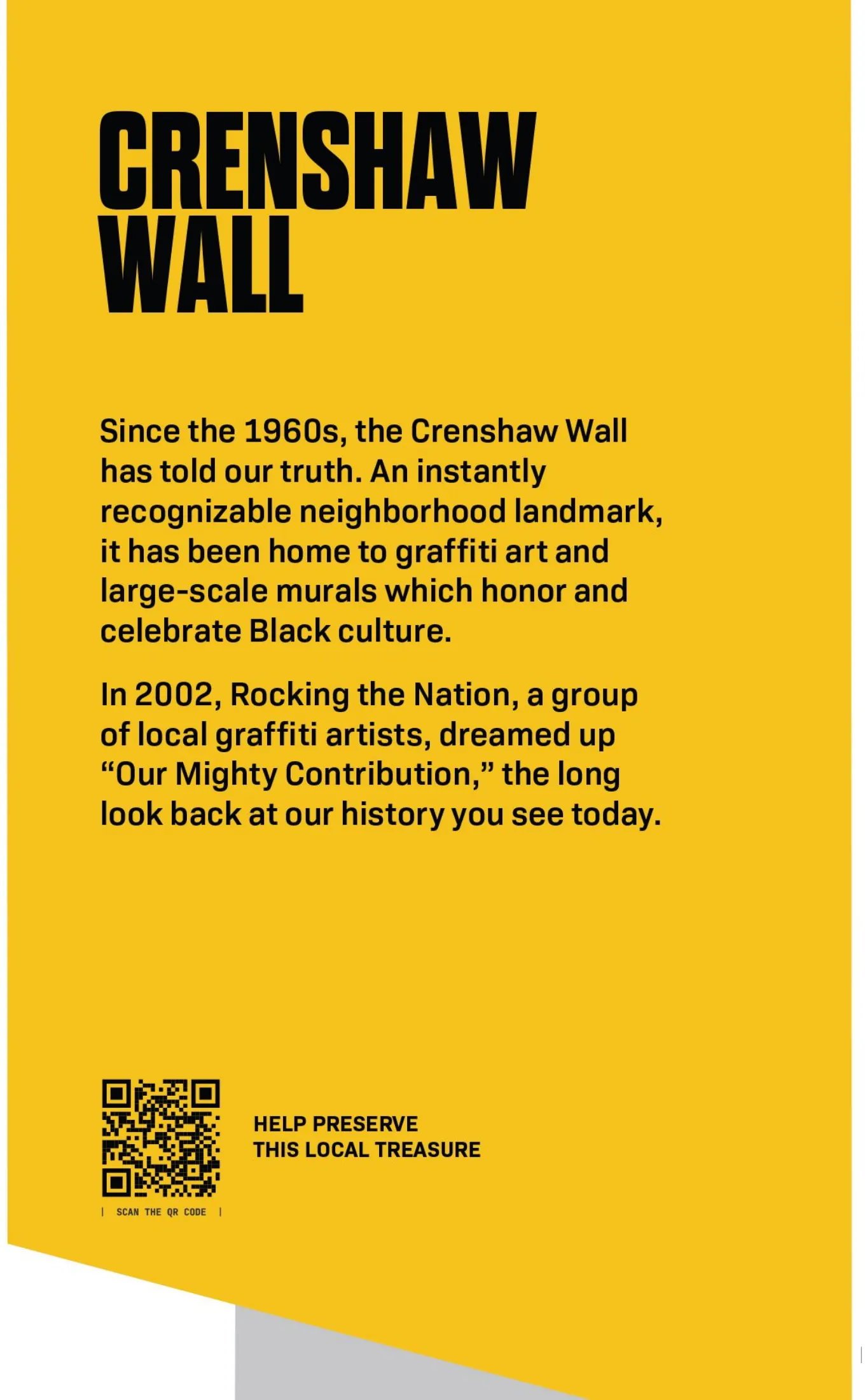 Yellow light-pole blade for the Crenshaw Wall